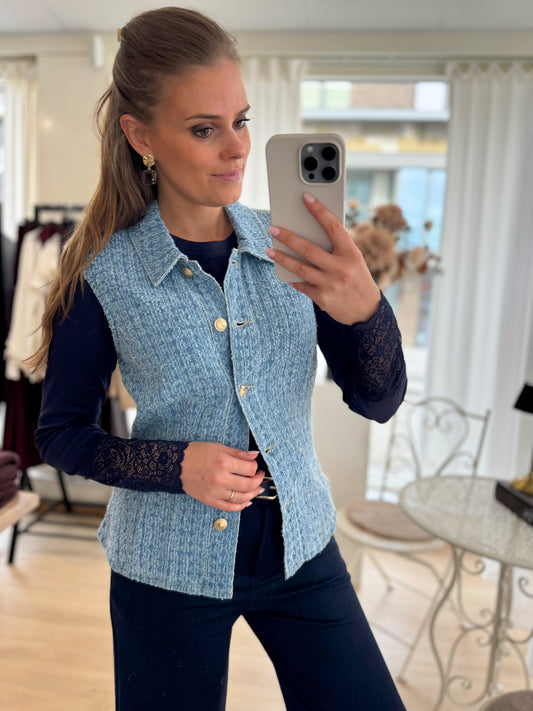 Tylar denim waistcoat - lichtblauw