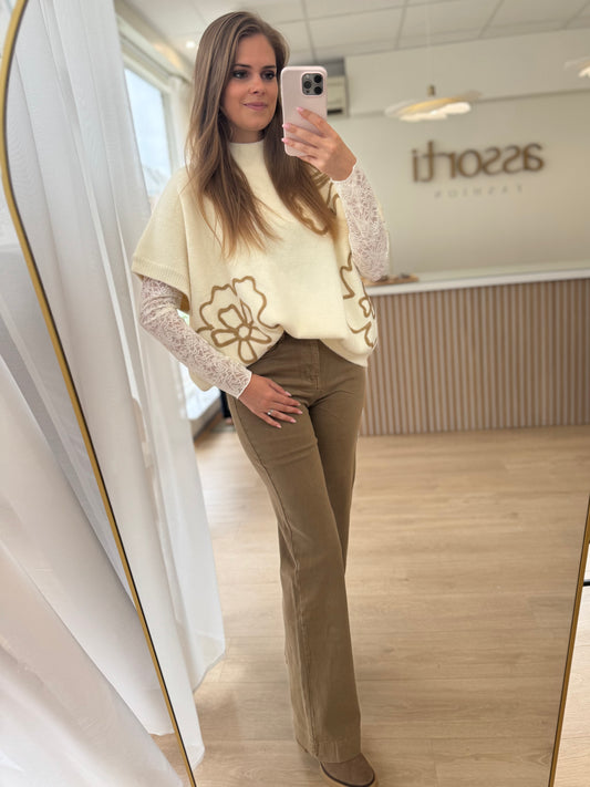 Jeans wide leg - taupe