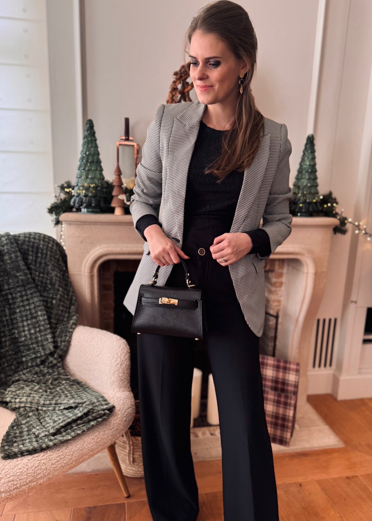 Blazer ruit - zwart/wit