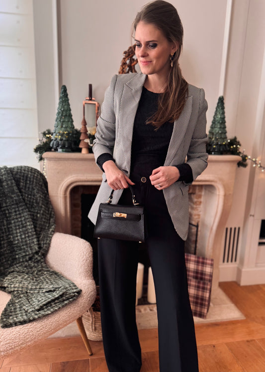 Blazer ruit - zwart/wit