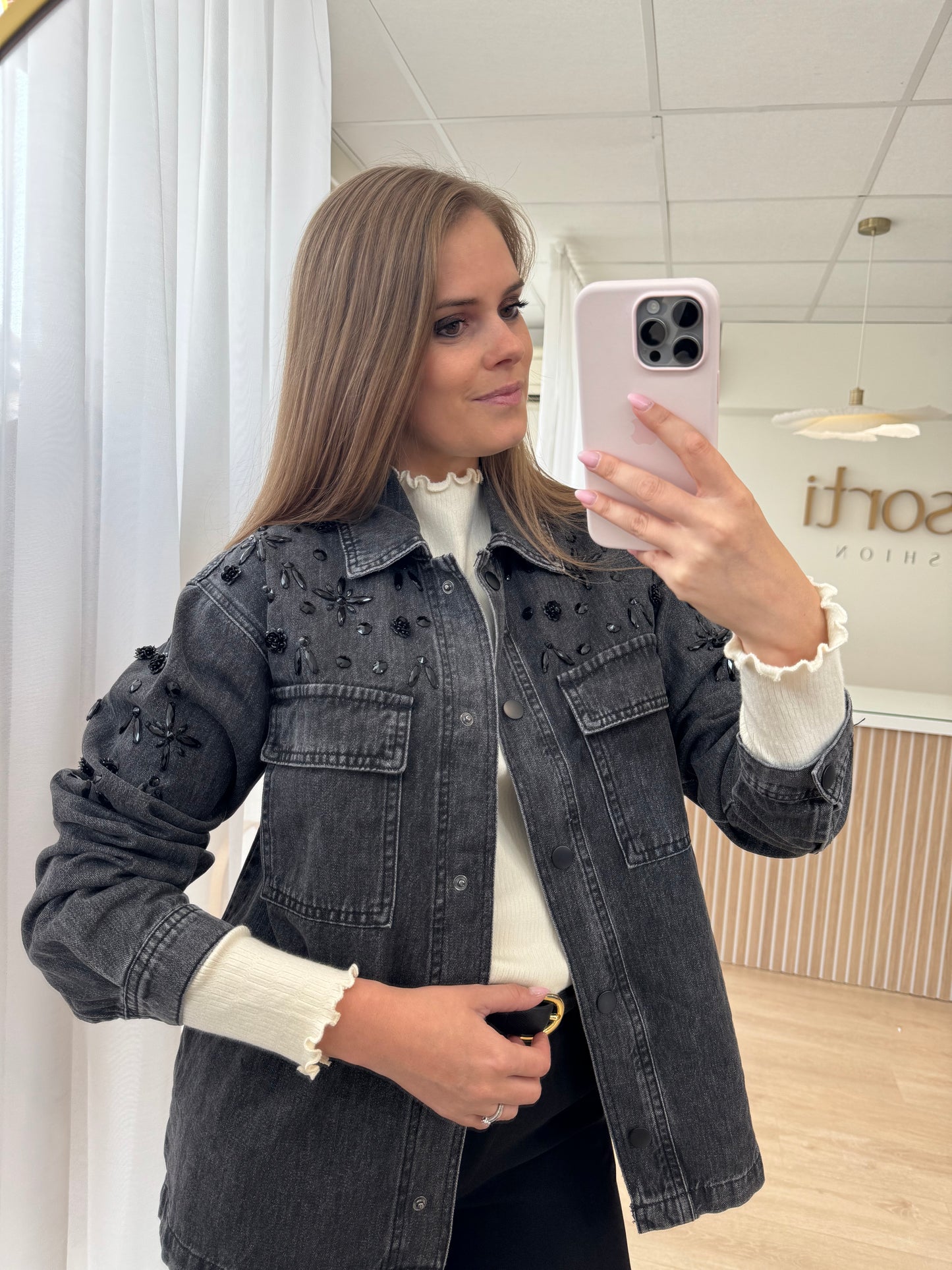 Jaiden denim jacket - dark grey