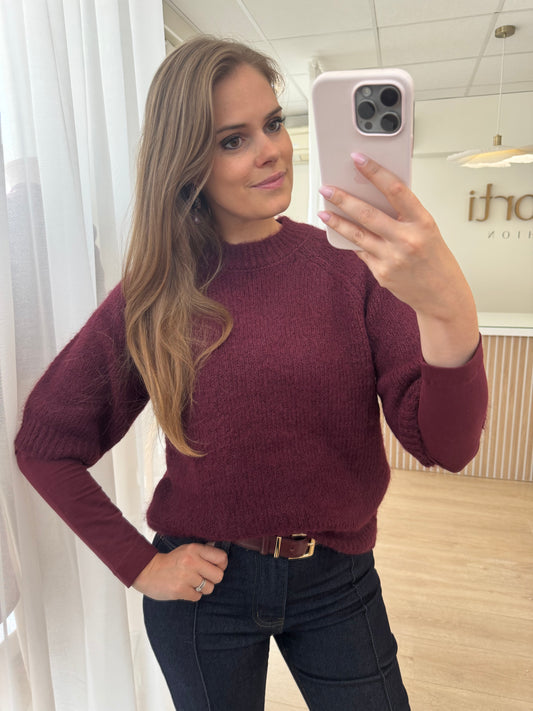 Emilie cropped knit - windsor wine