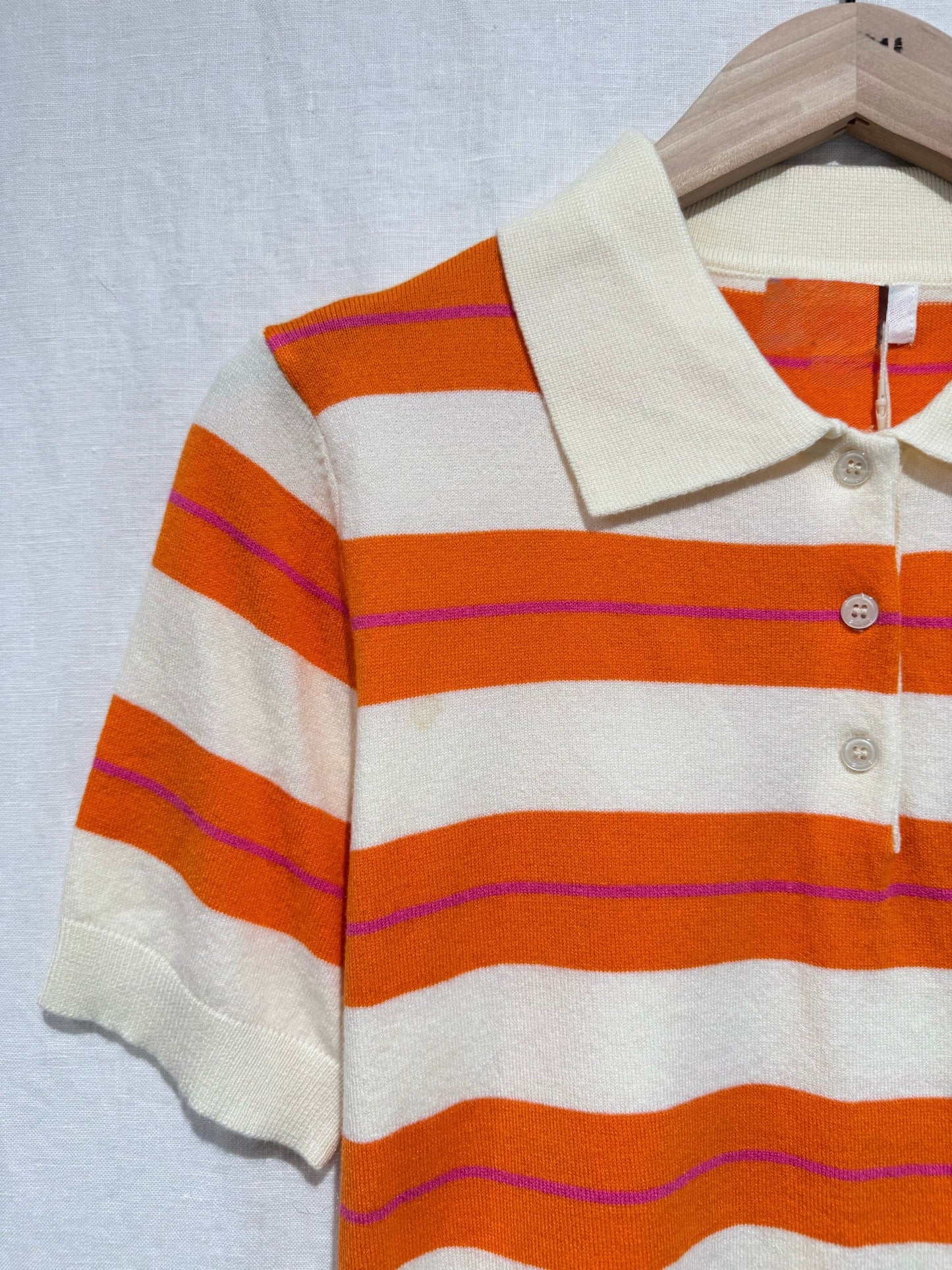 Truitje KM kraagje - ecru/oranje