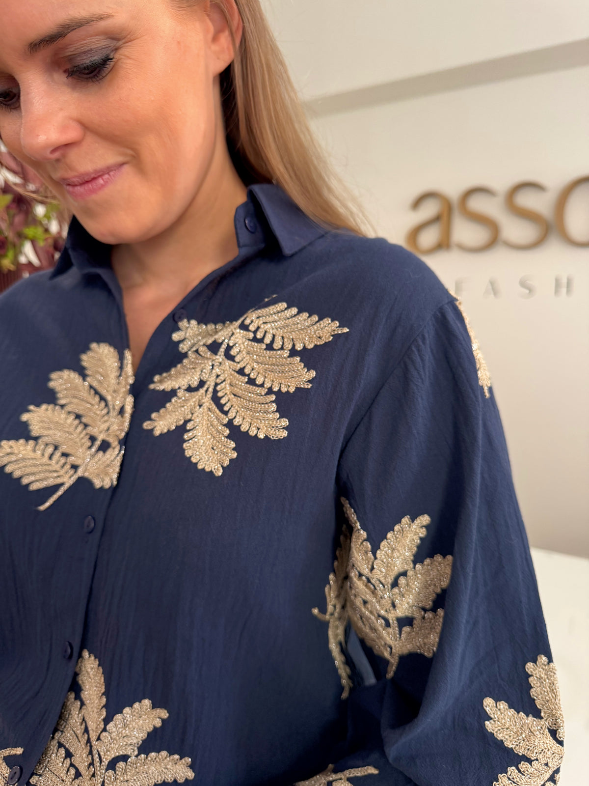 Loreen blouse - blue/sand