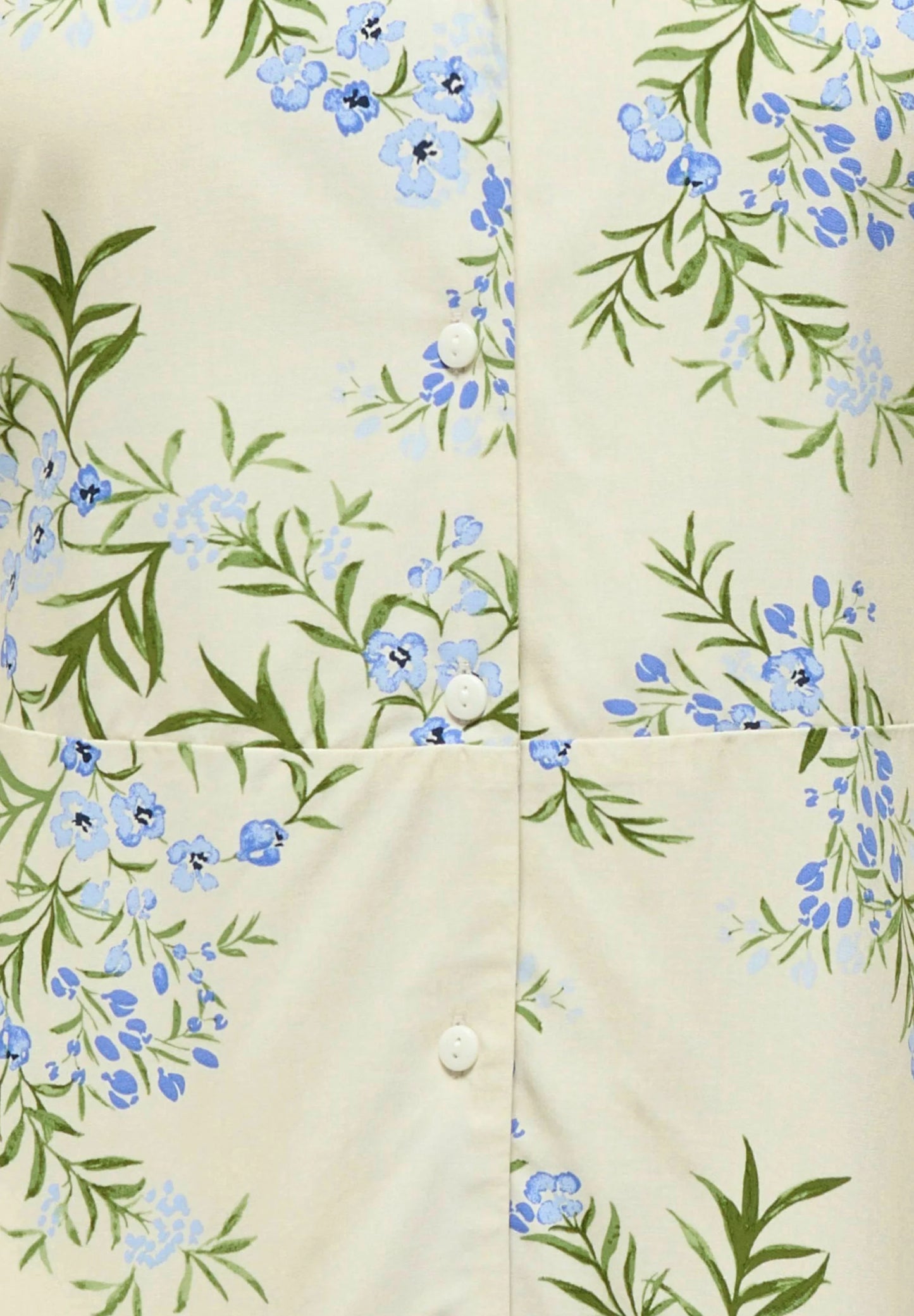Evida gebloemd kleedje - ecru/blauw