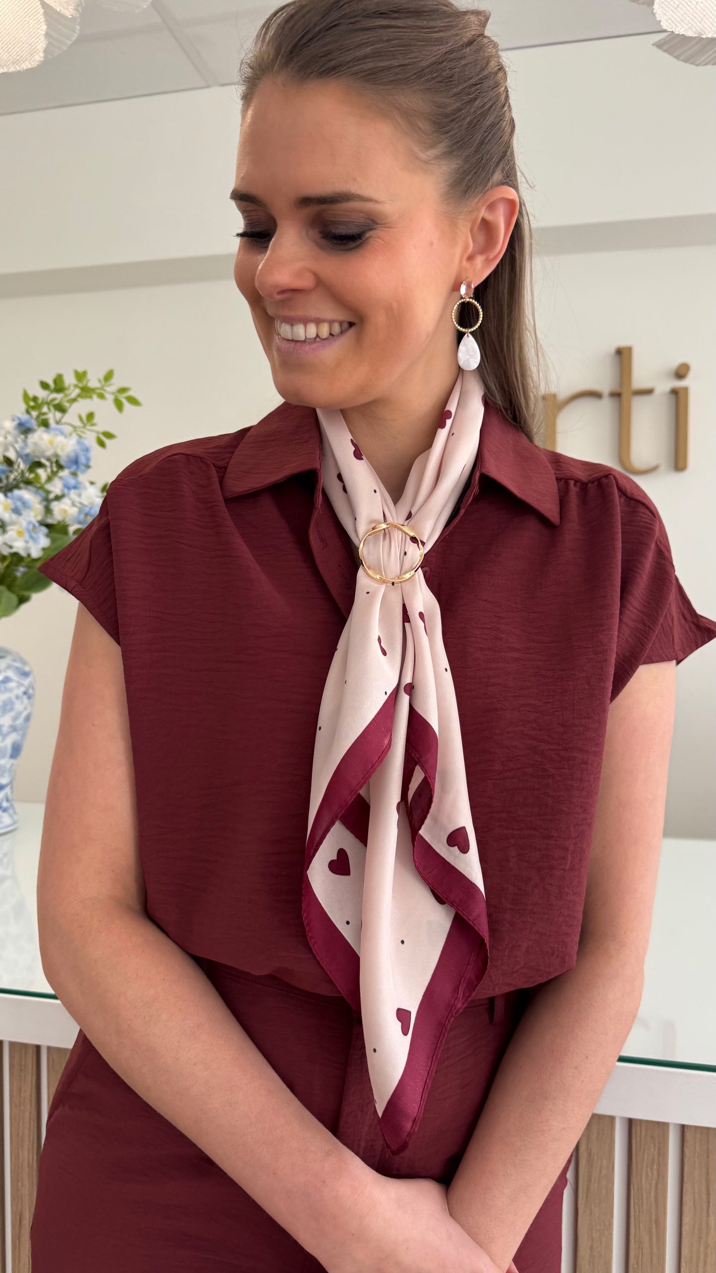 Crinkle blouse - bordeaux