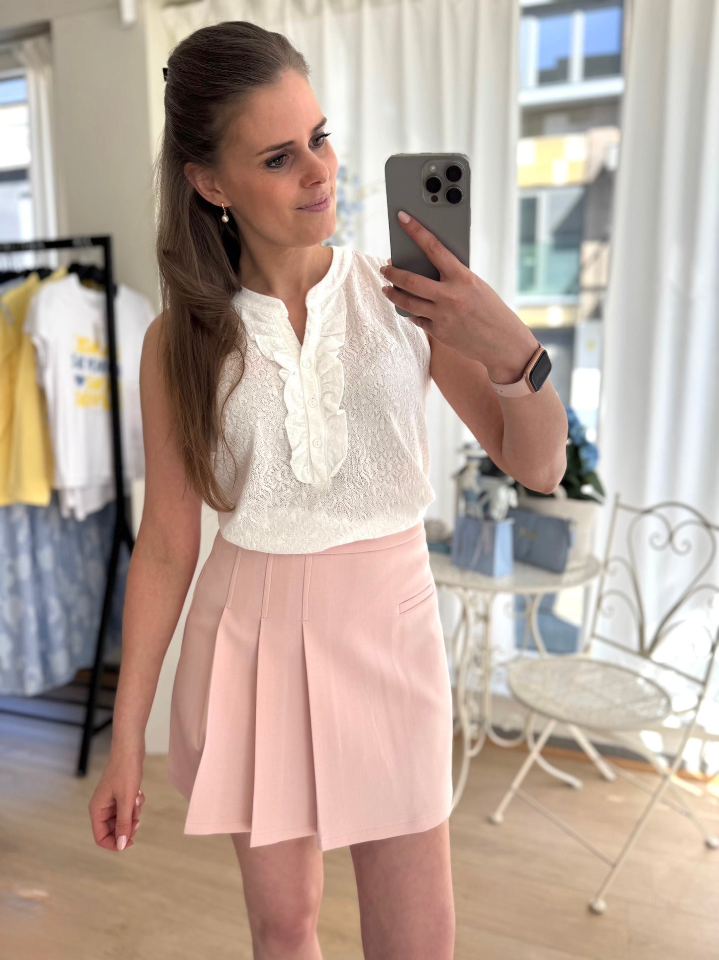 Plisérokje met short - roze