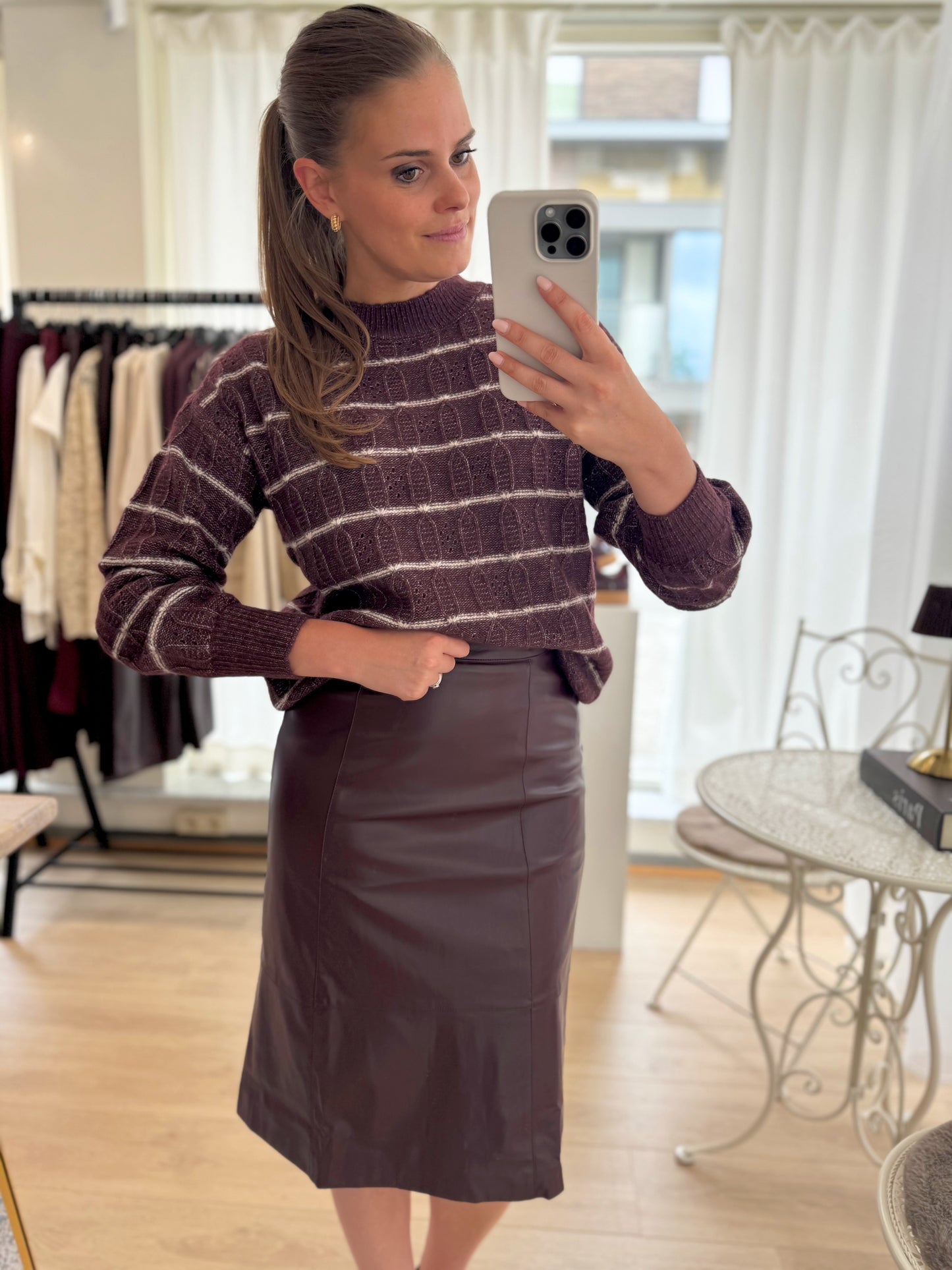 Leatherlook skirt - bordeaux