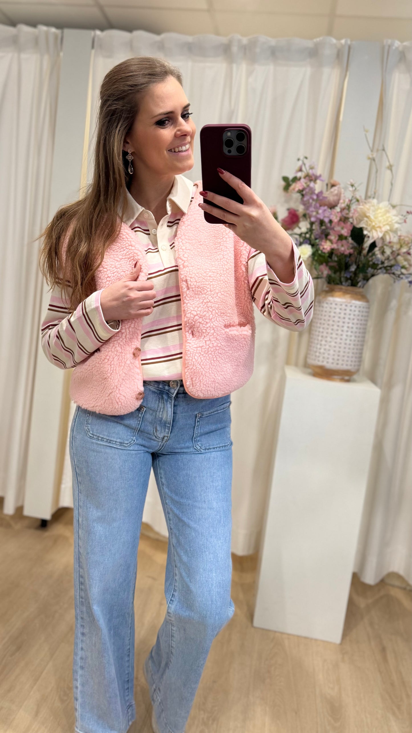 Jeans wide leg - bleached denim