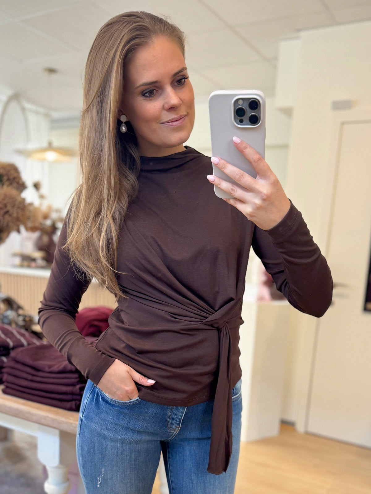 wrap top - chocolade