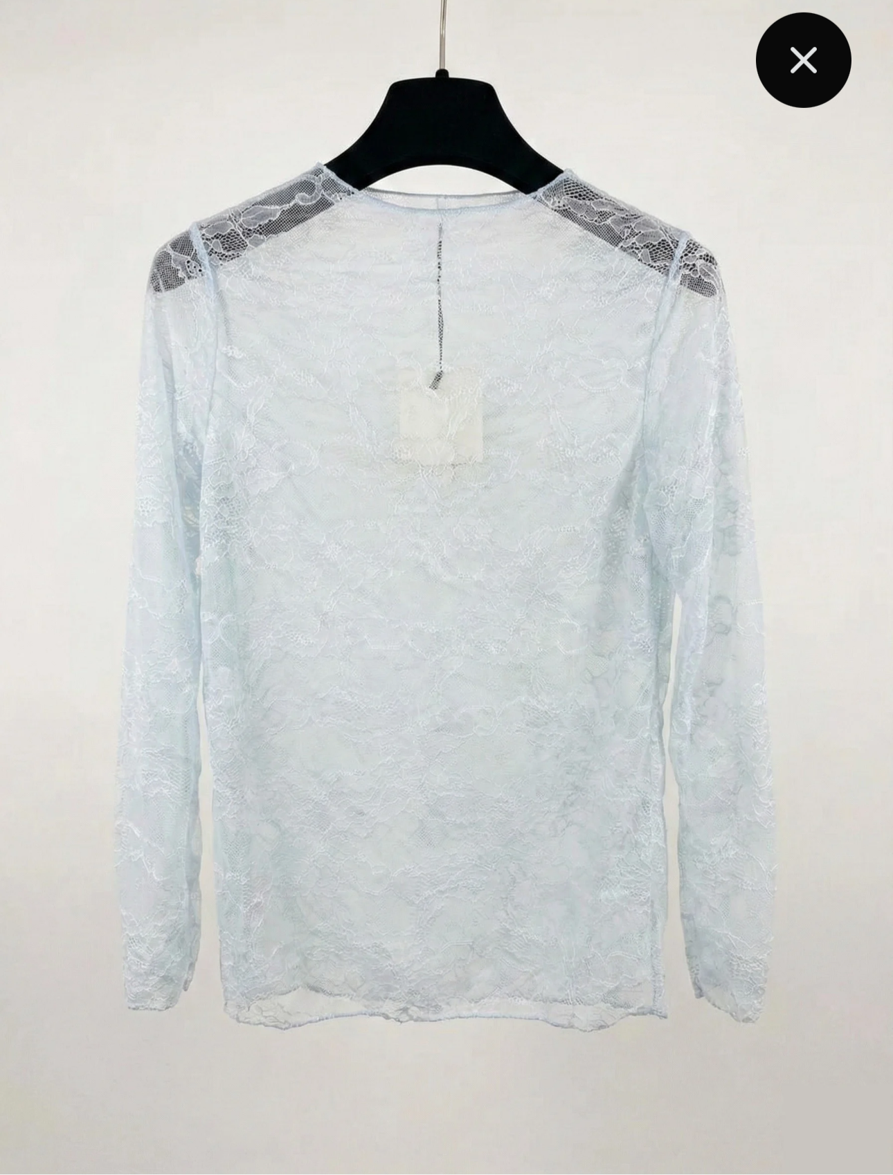 Kanten top - ijsblauw