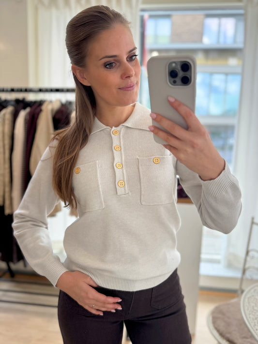 Kanita polo pullover - lichtbeige