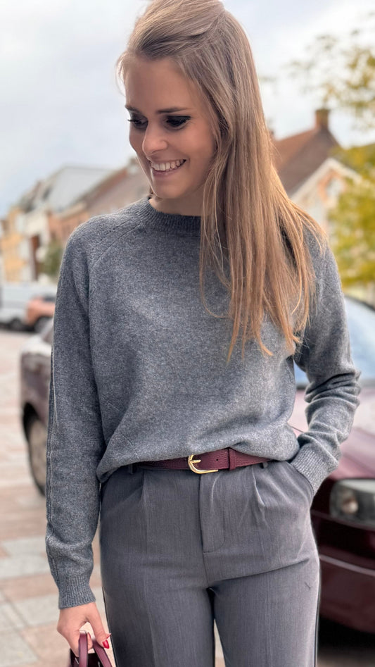 Sweater raglan ajour - dark grey