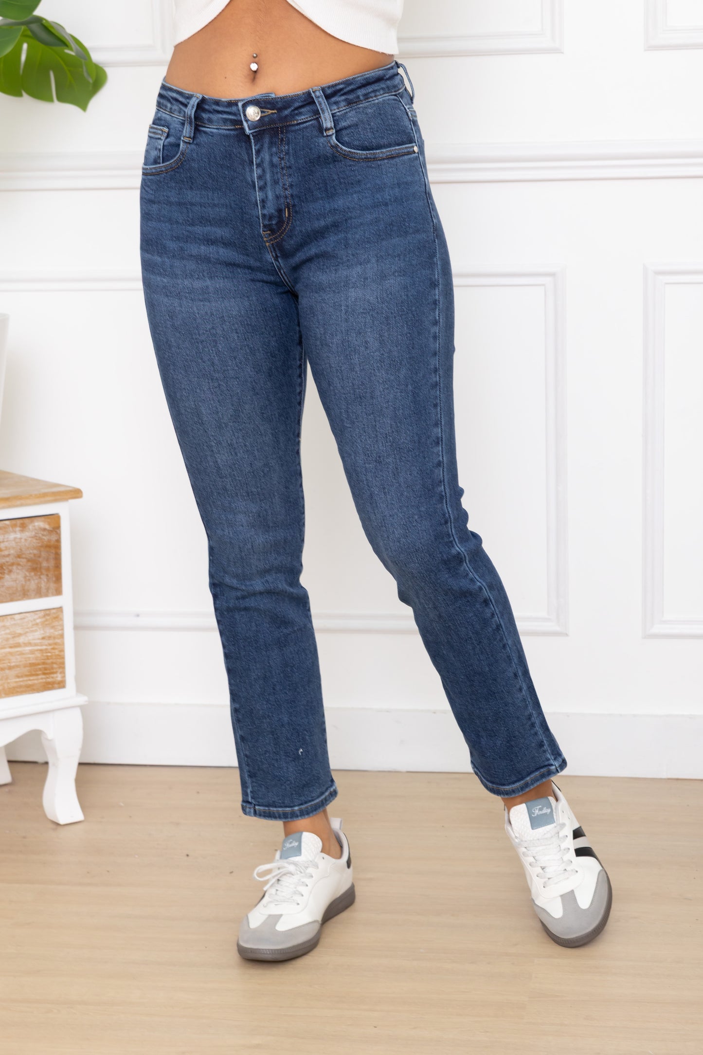 Jeans straight leg - donkerblauw
