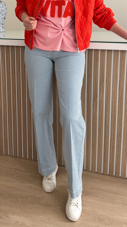Jeans Berenice streep - blauw/wit