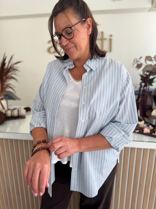 Aster striped shirt - lichtblauw