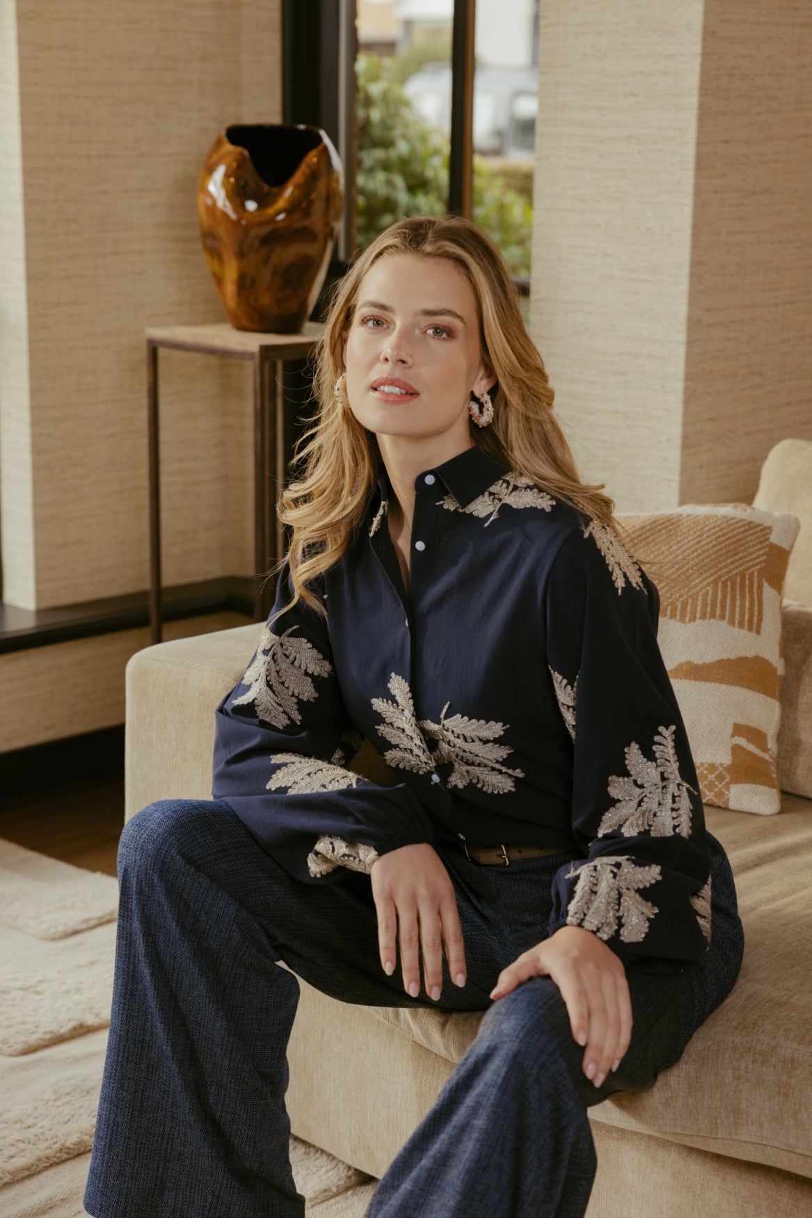 Loreen blouse - blue/sand