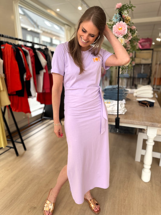 T-shirt dress knot - lila