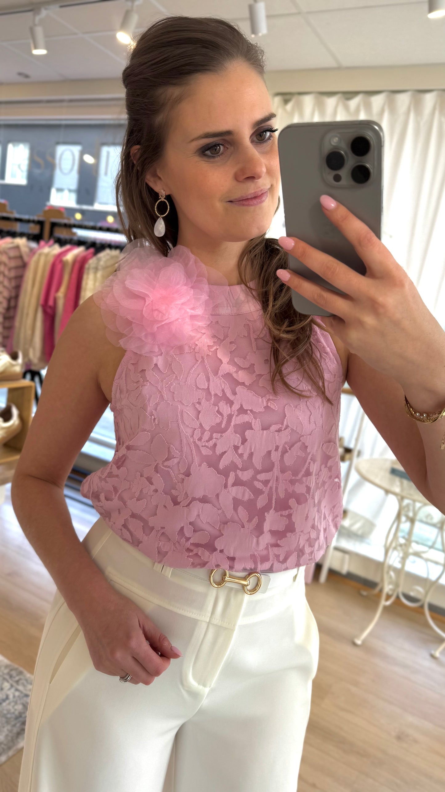 Jessica blouse flower - roze
