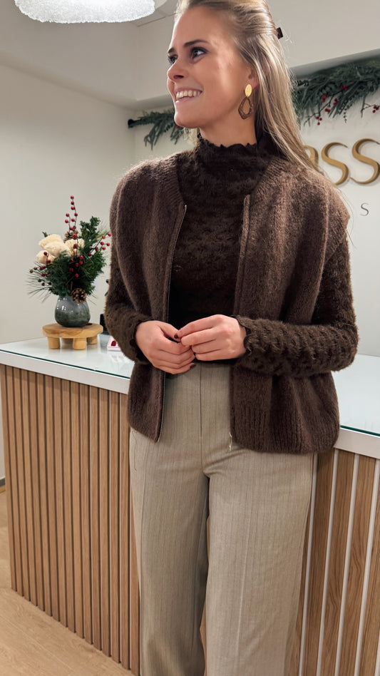 Gilet ZM rits - bruin