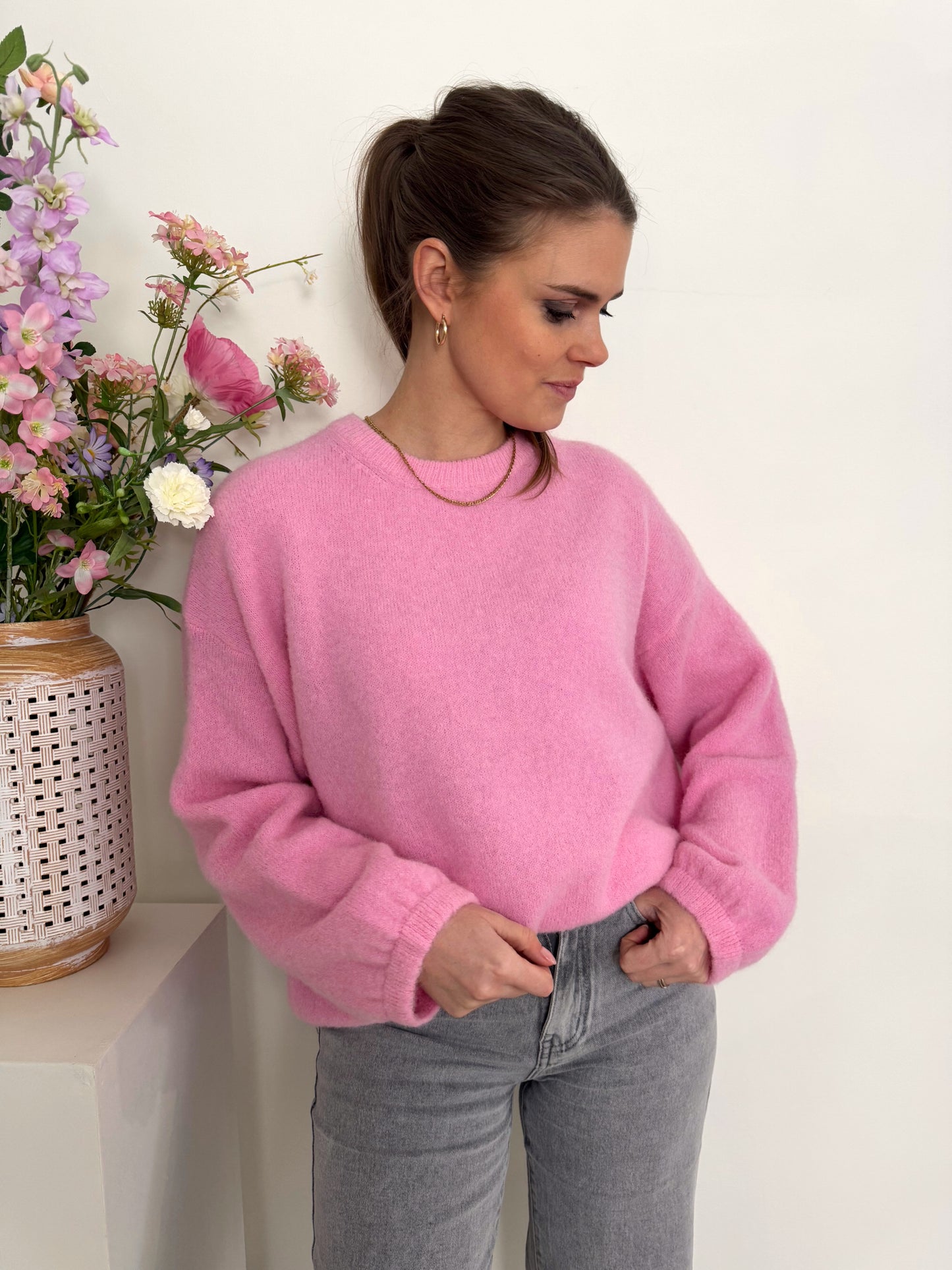 Sweater round neck - pink