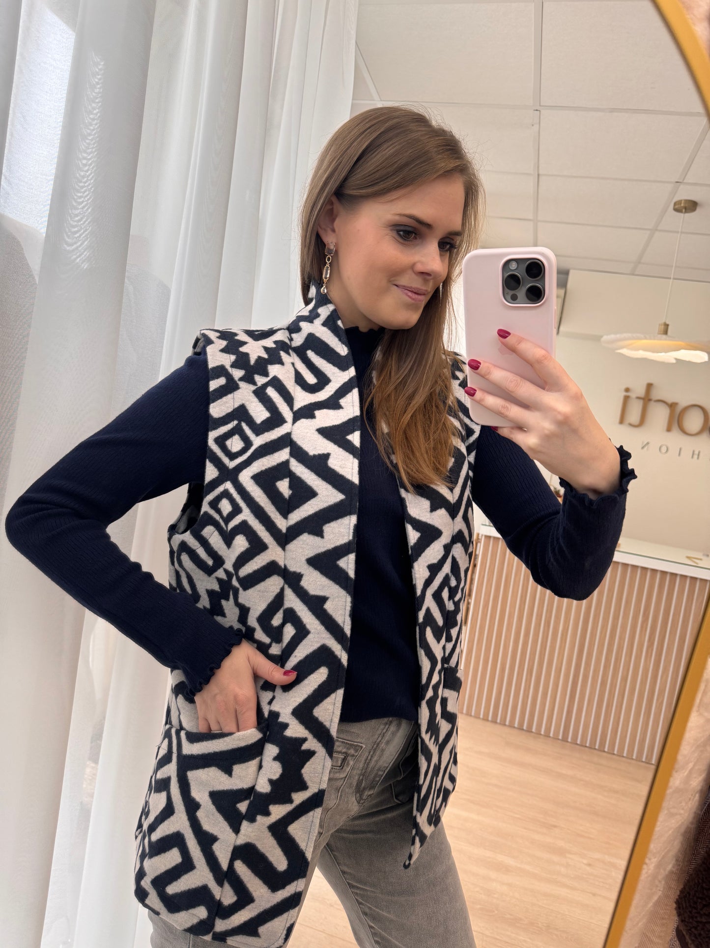 55875 jacket - navy/offwhite