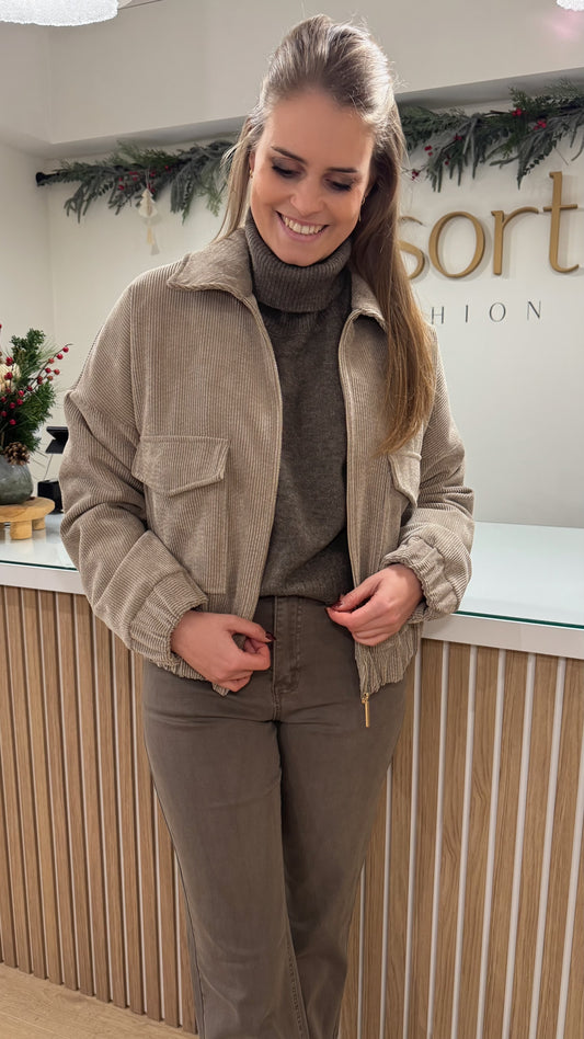 Graz rib jacket - taupe