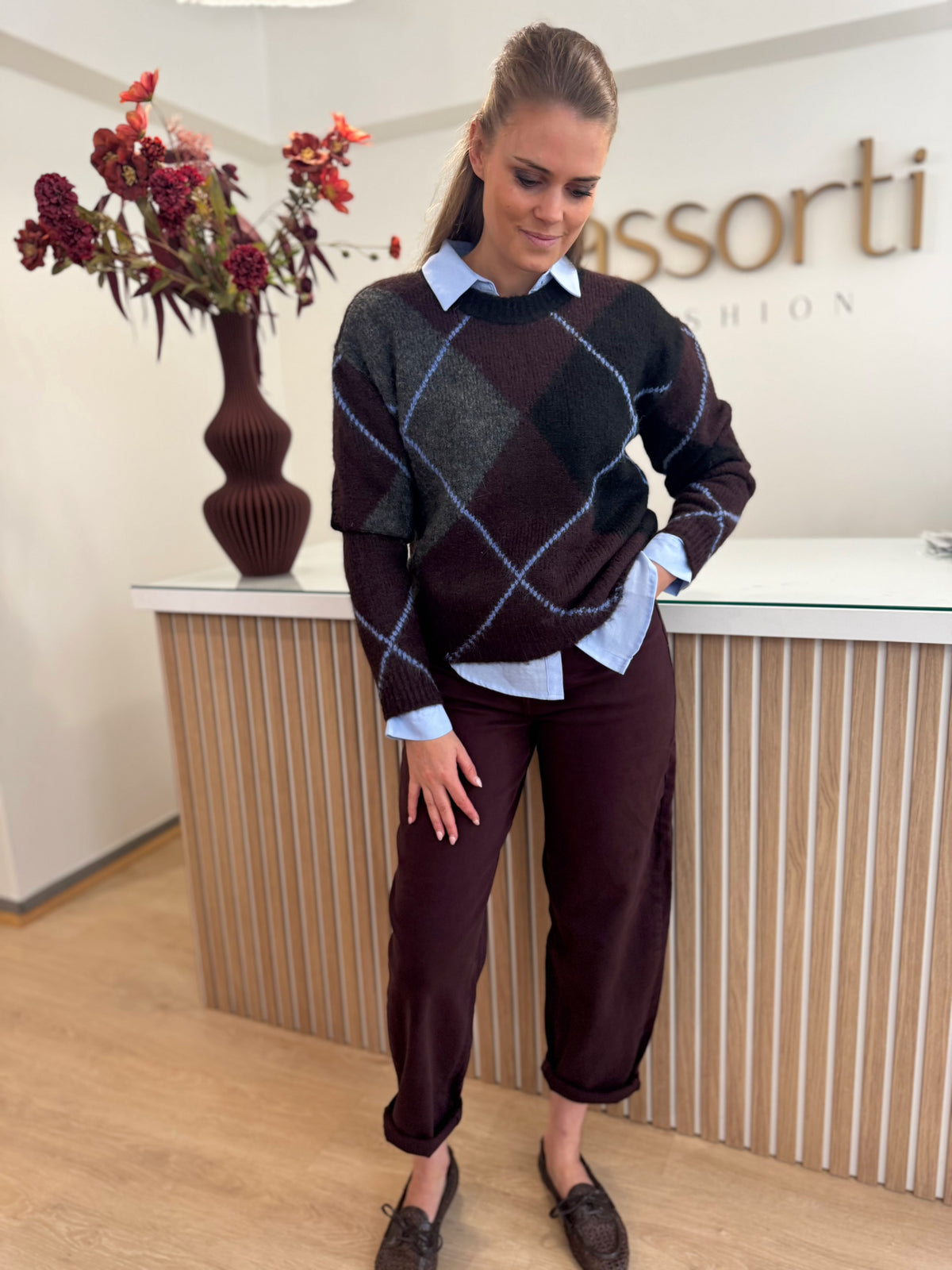Barrel broek - bordeaux