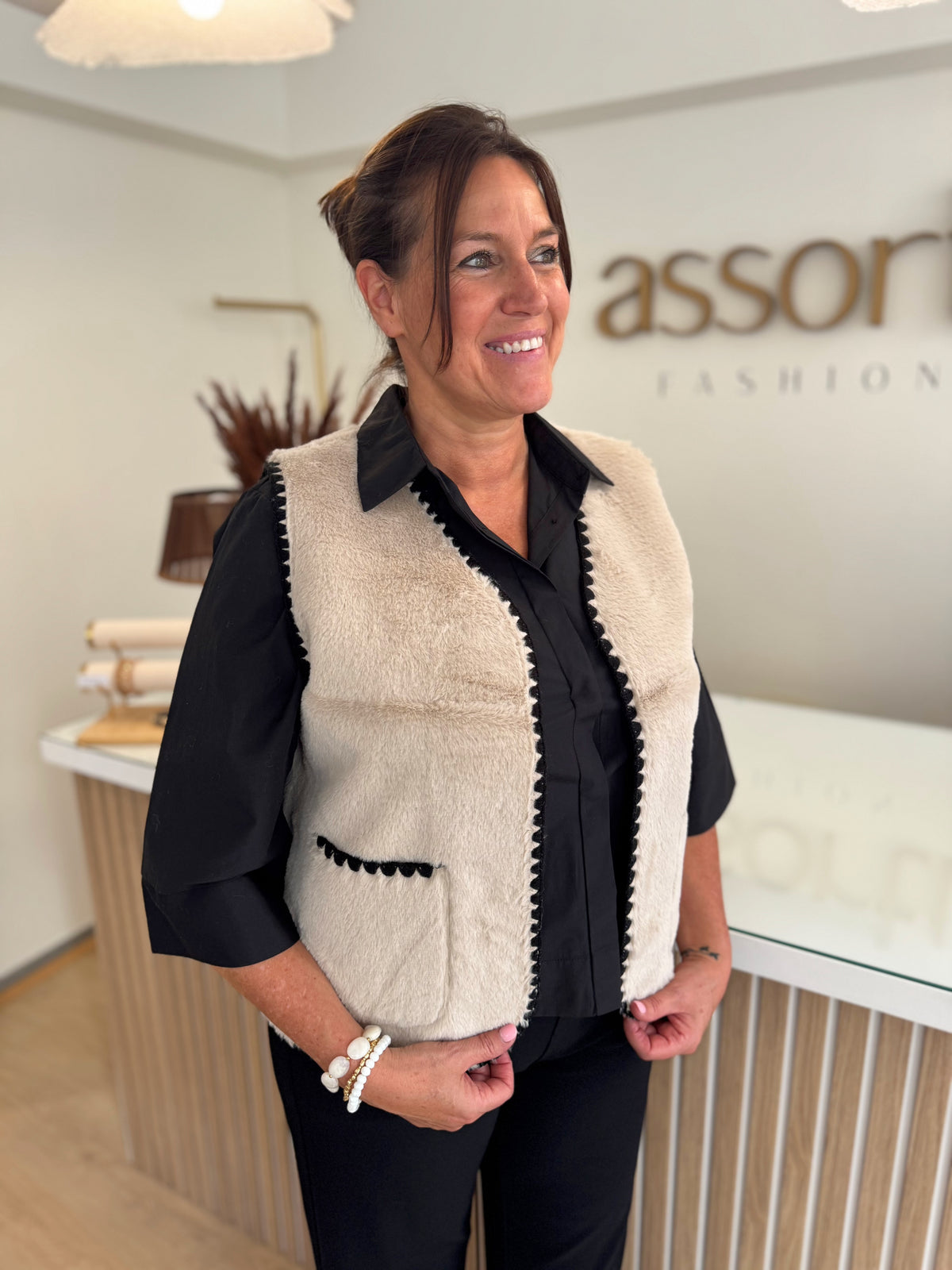 Glenn gilet - sand/black