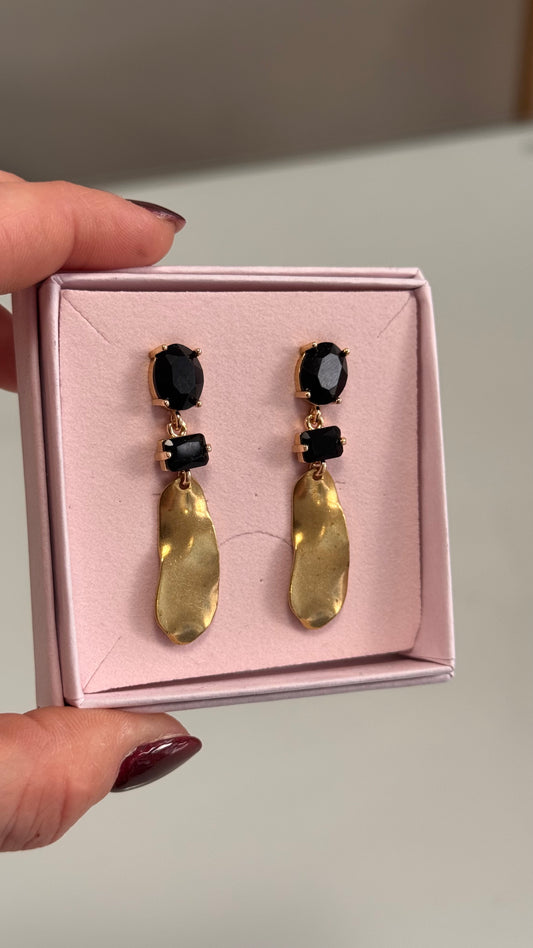 Oorbel O2503 - zwart/goud