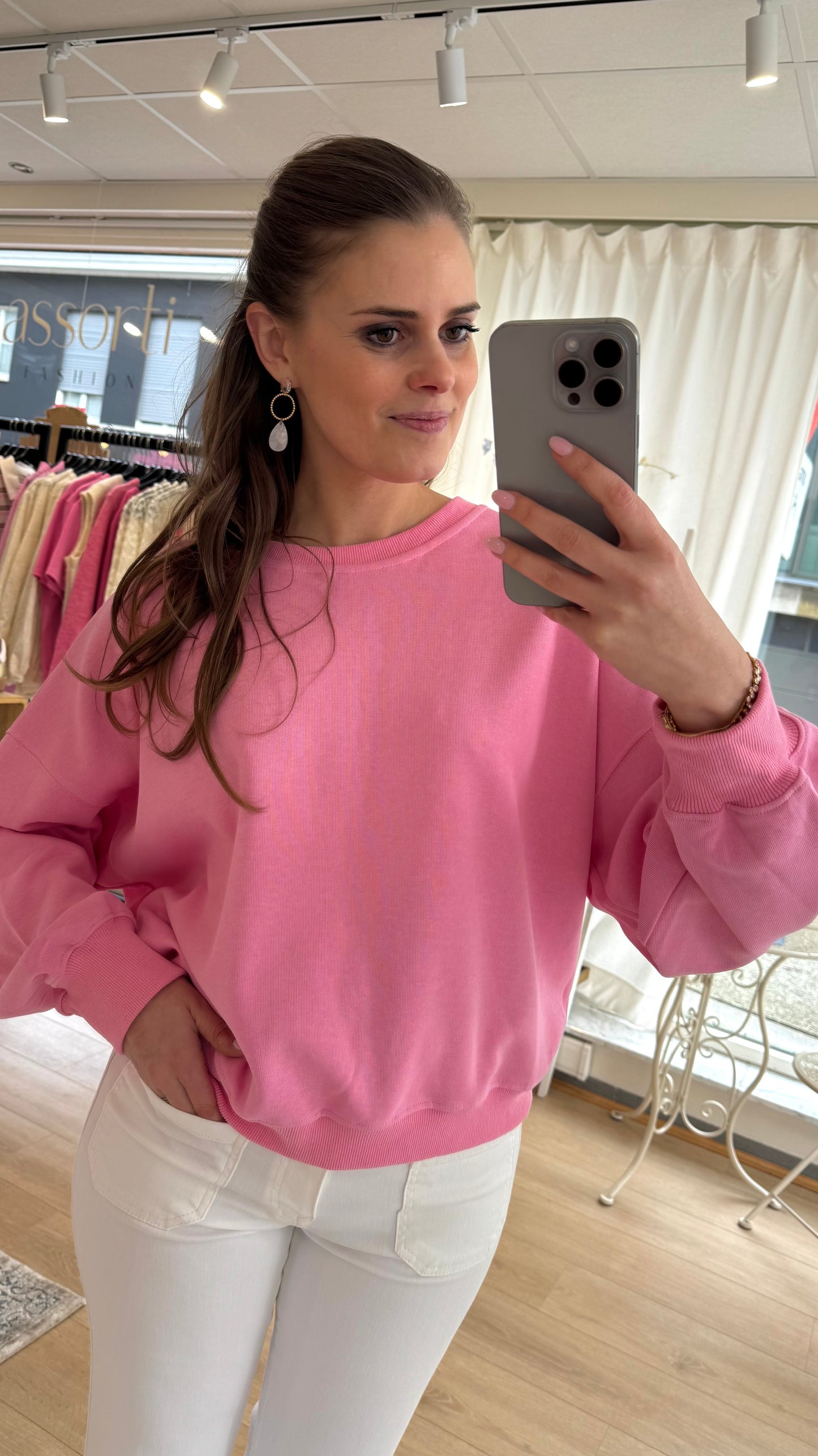 Comfy basic sweater - roze