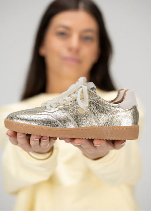 POONA crackled sneakers - champagne