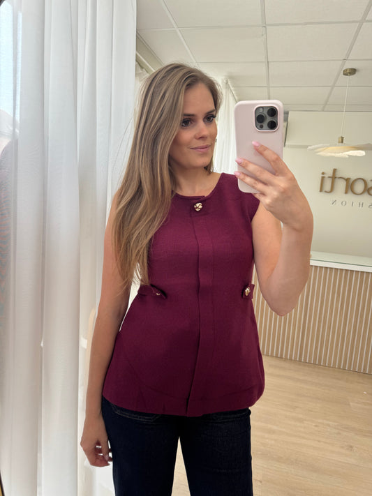 Jacket gold button - Bordeaux