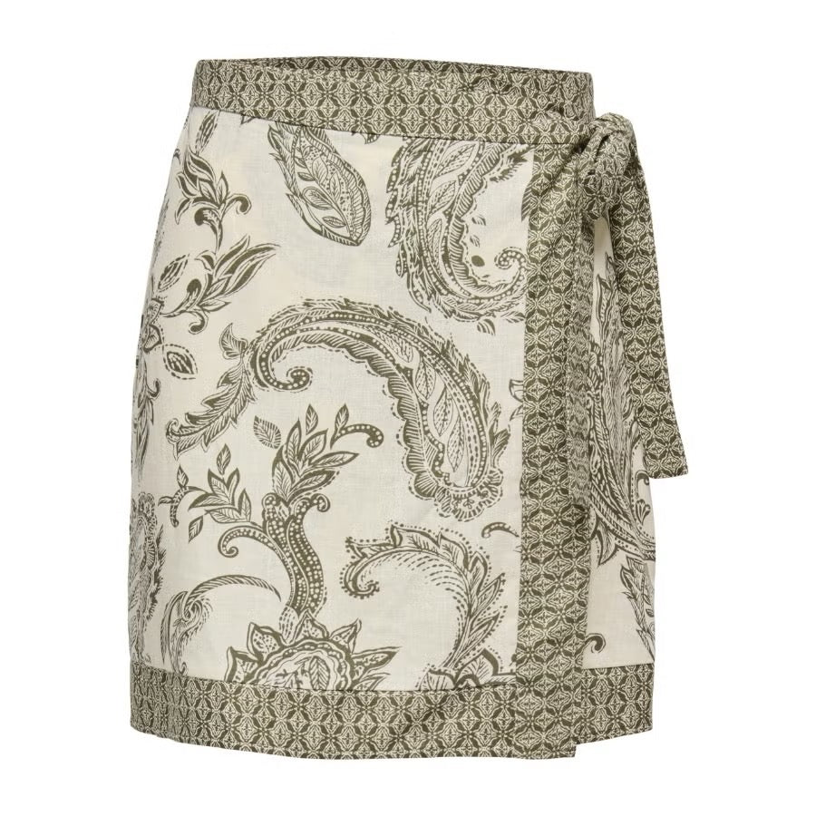 Leya paisley rokje - khaki/crème