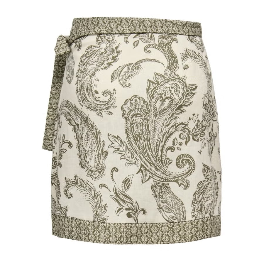 Leya paisley rokje - khaki/crème