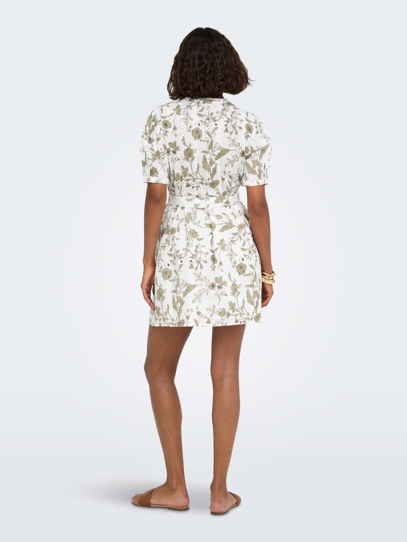 Nathy kleedje broderie - Khaki/ecru