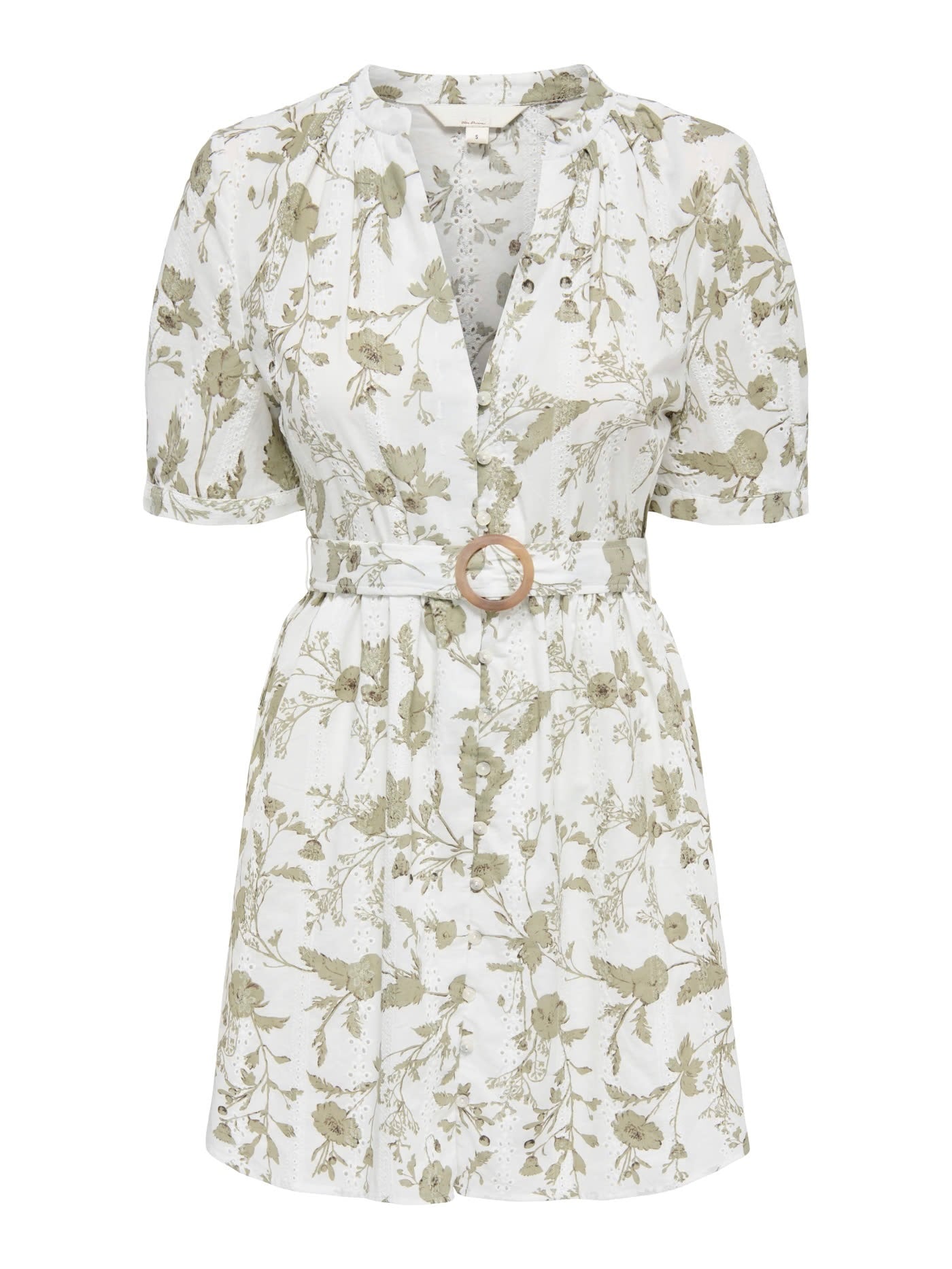 Nathy kleedje broderie - Khaki/ecru