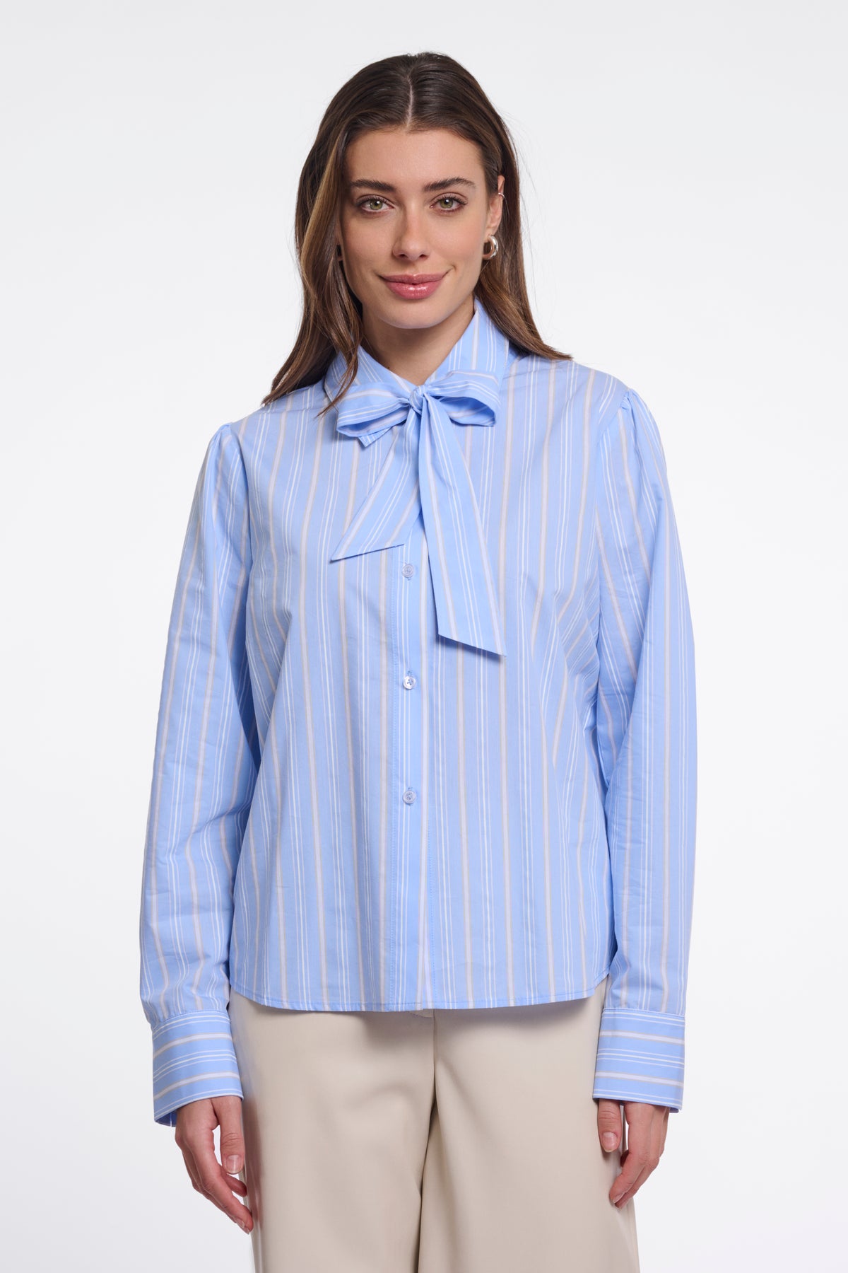 Ago blouse stripe - light blue/beige