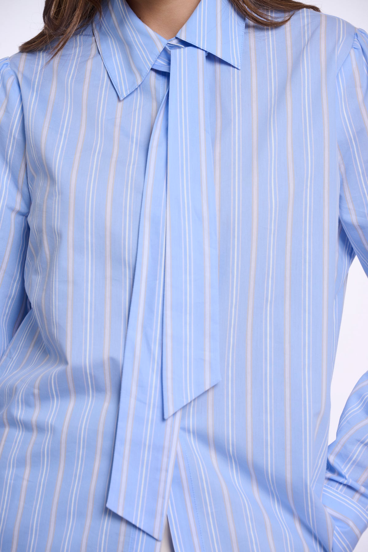 Ago blouse stripe - light blue/beige