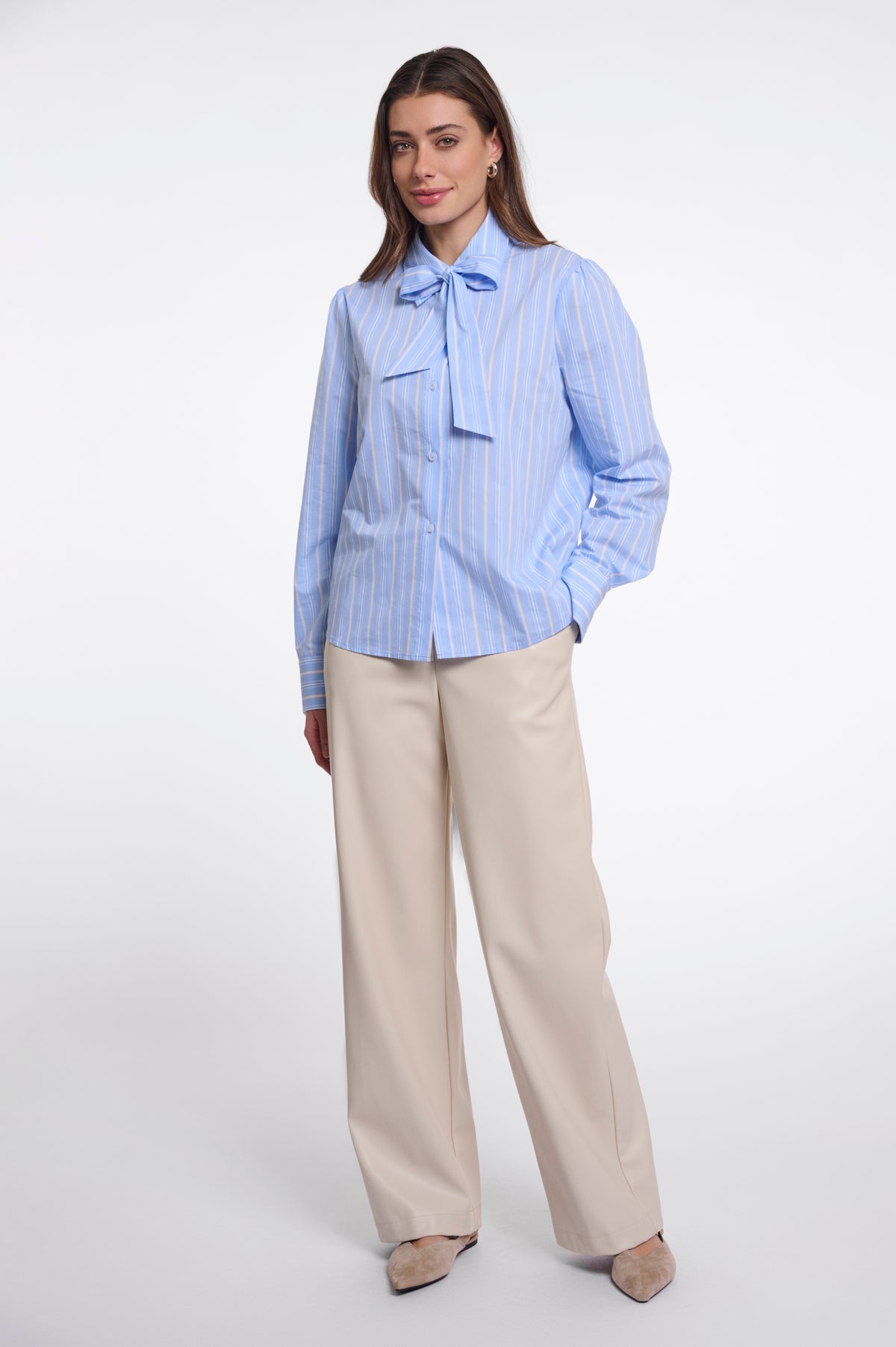 Ago blouse stripe - light blue/beige