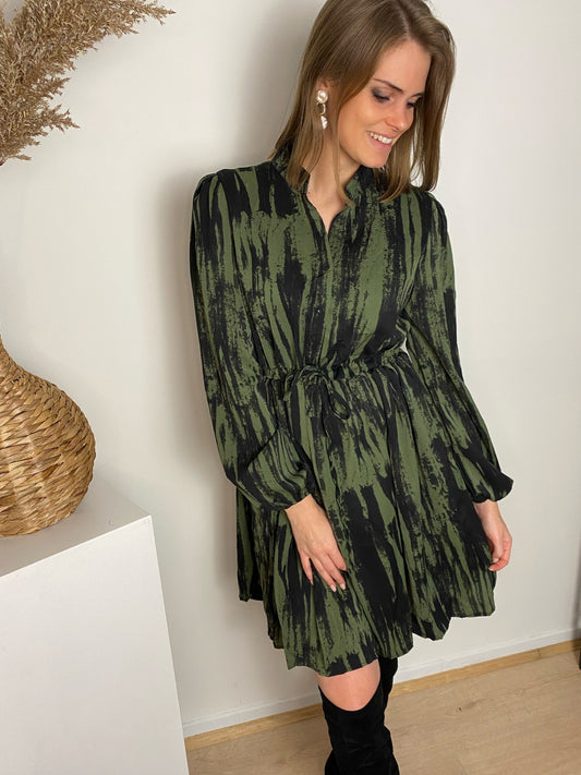 Khaki print kleedje