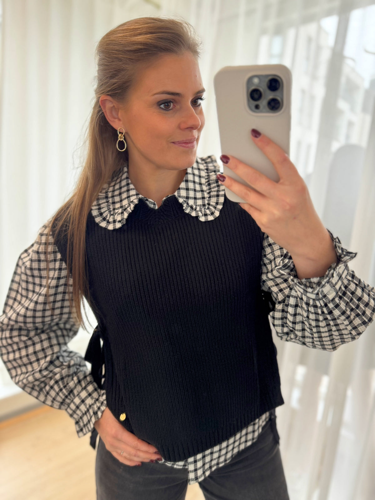 Pull zonder mouw - zwart