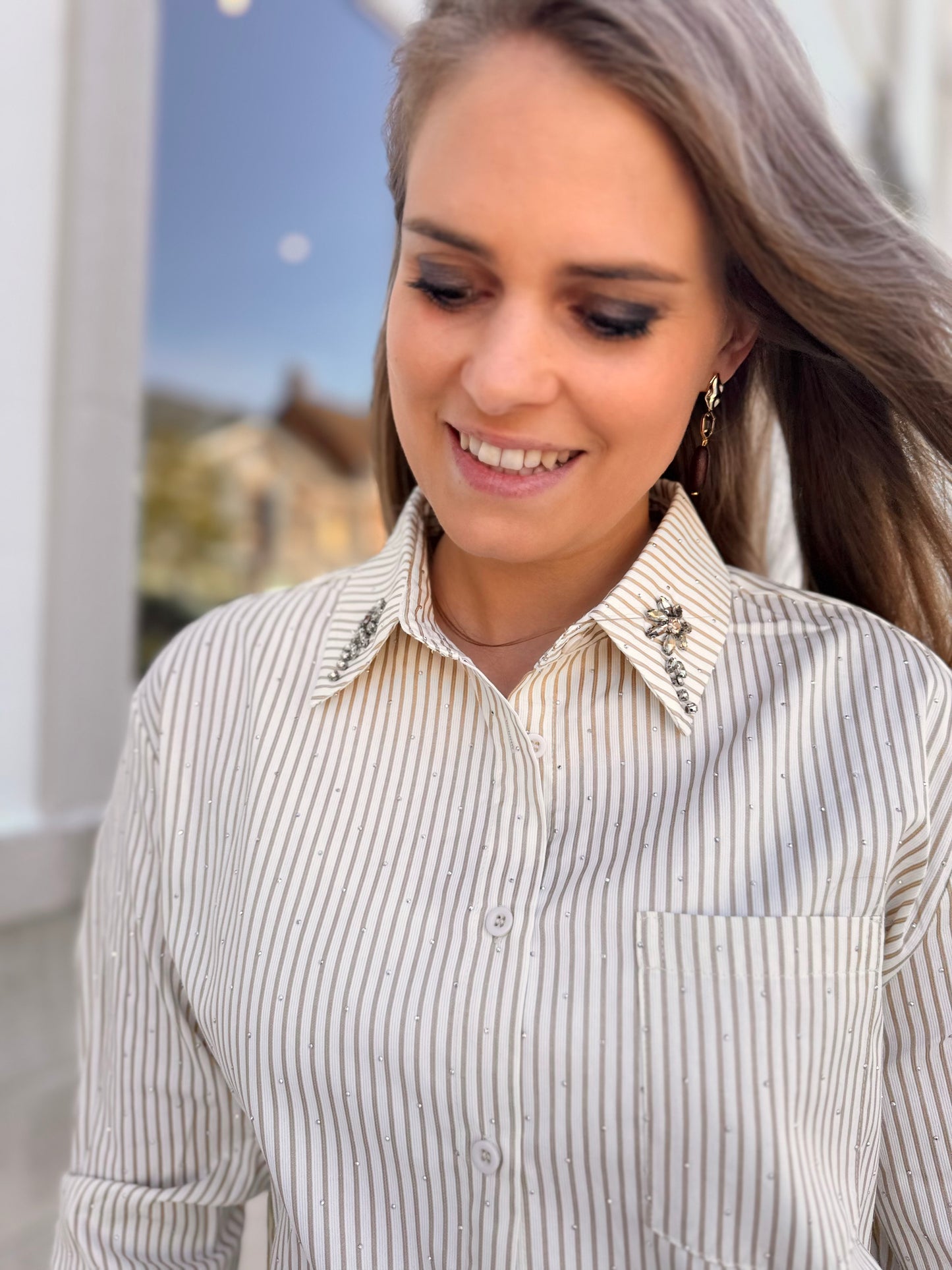 Lyllith blouse - offwhite/camel