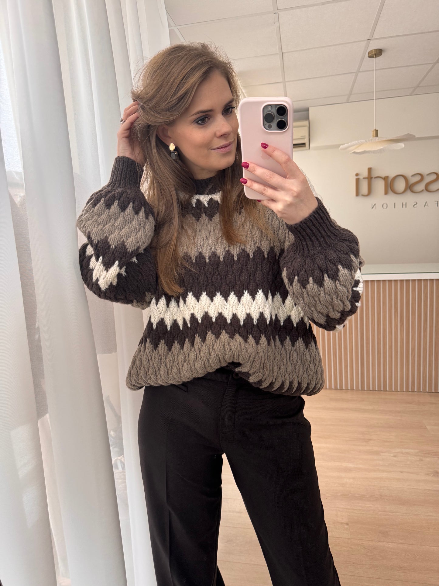 Kool knit pullover - chocolate/bronze