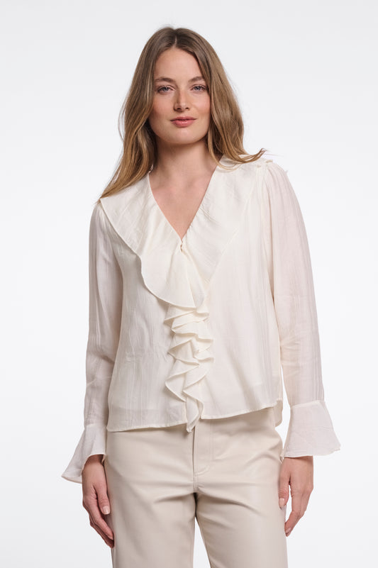 Belicia blouse vollant - crème