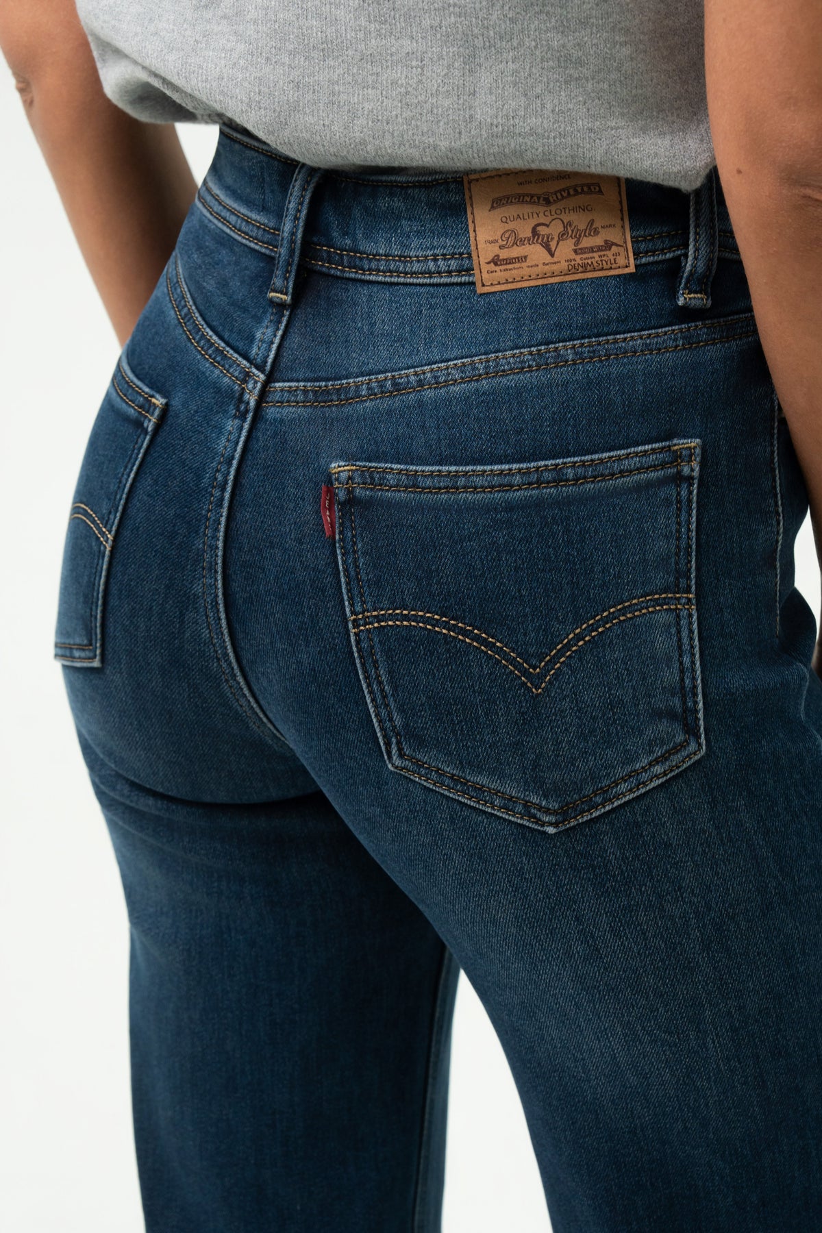 jeans wide leg fleece - blauw