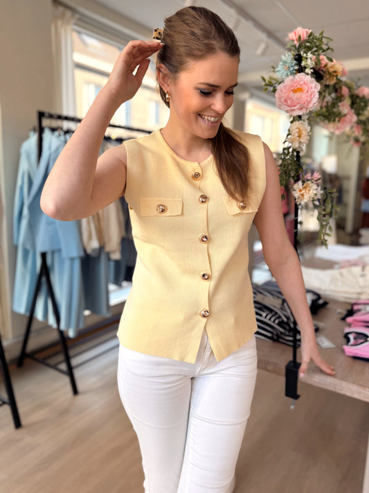 Top gold button - light yellow