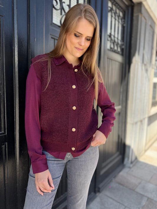 Bouclé gilet ZM - Bordeaux