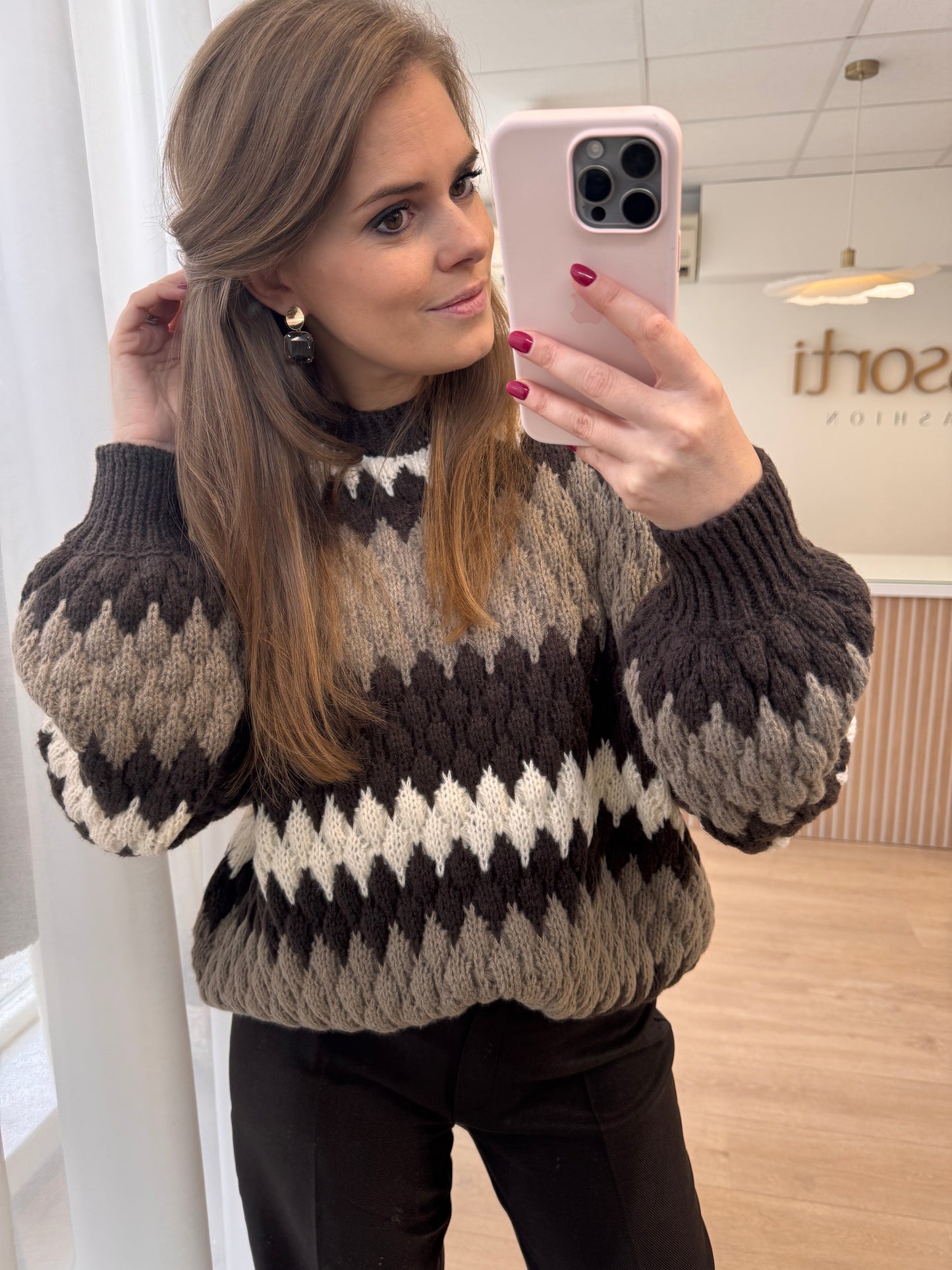 Kool knit pullover - chocolate/bronze