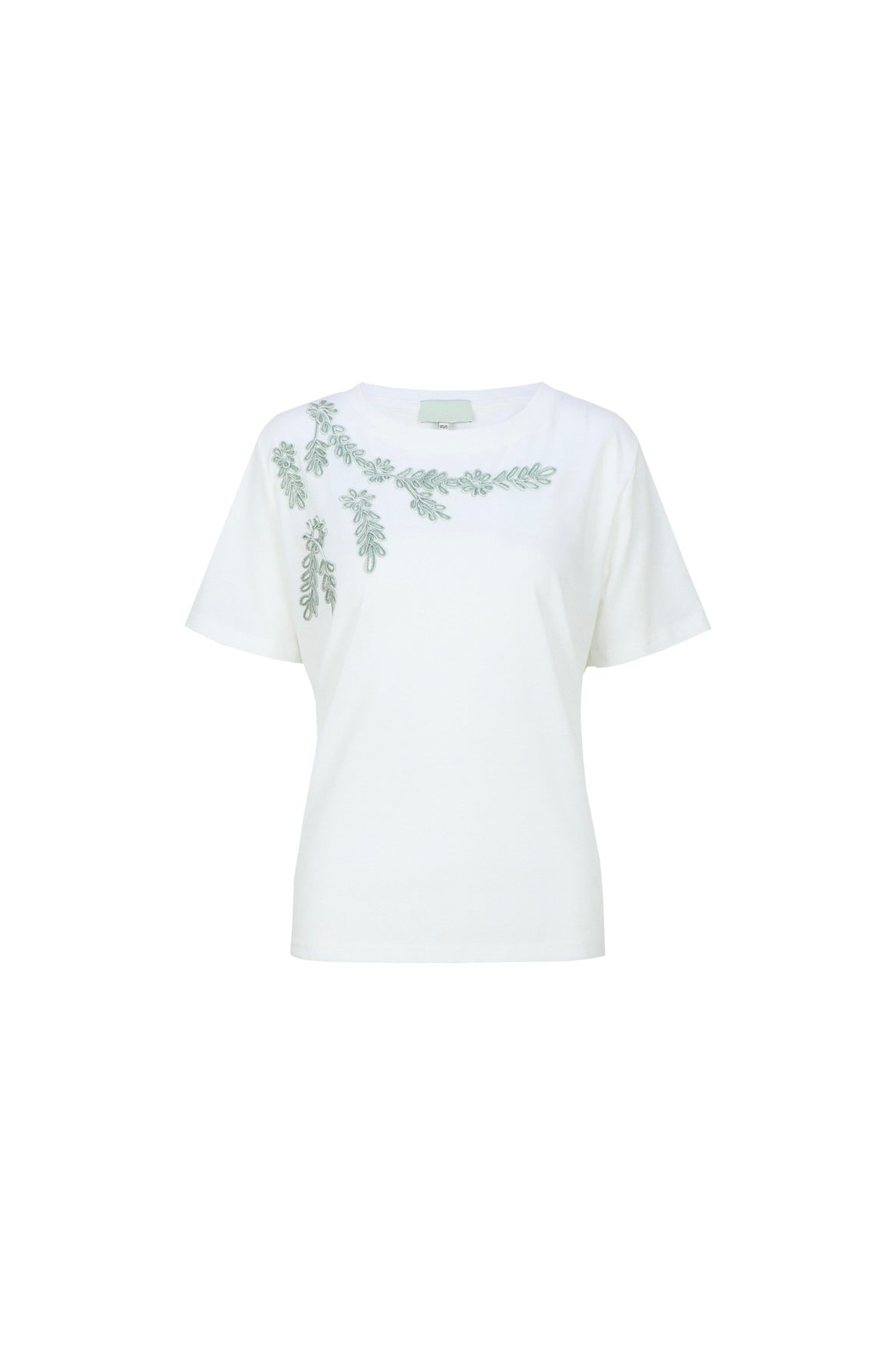 Tika t-shirt - ecru/muntgroen